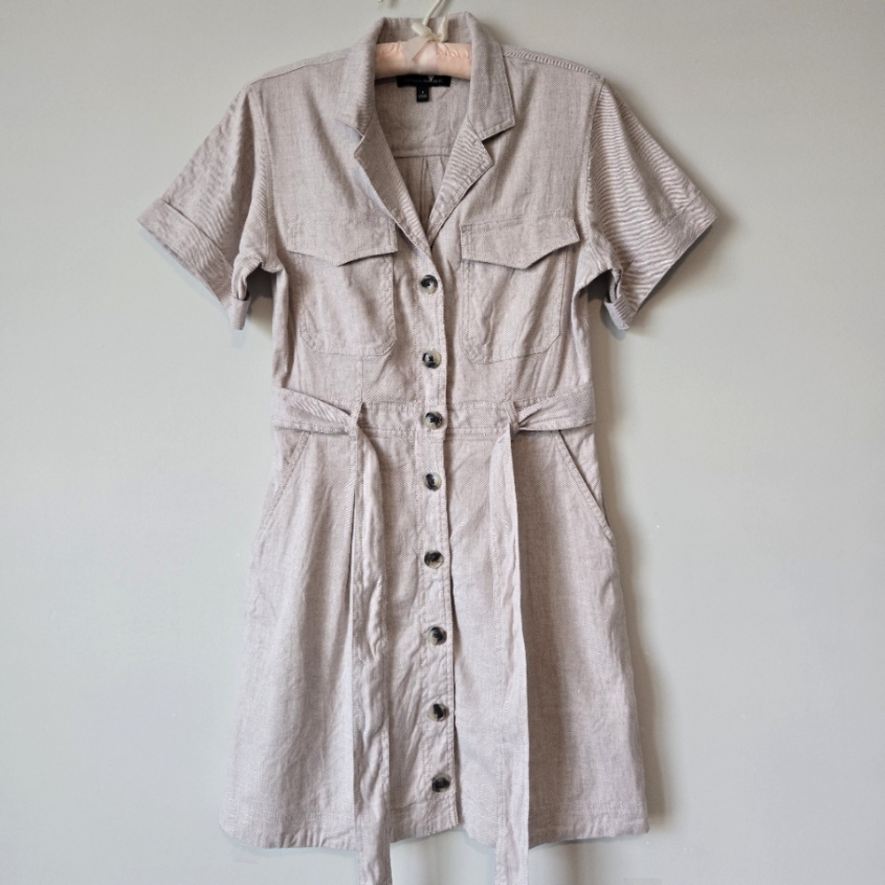 Banana Republic Khaki Button Down Dress